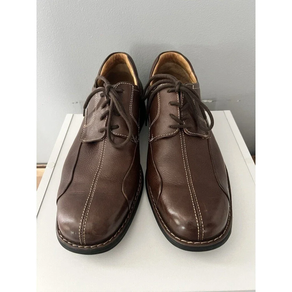 Johnston & Murphy Shuler Bicycle Men’s Brown Sheepskin Oxford Shoes Size 8.5M